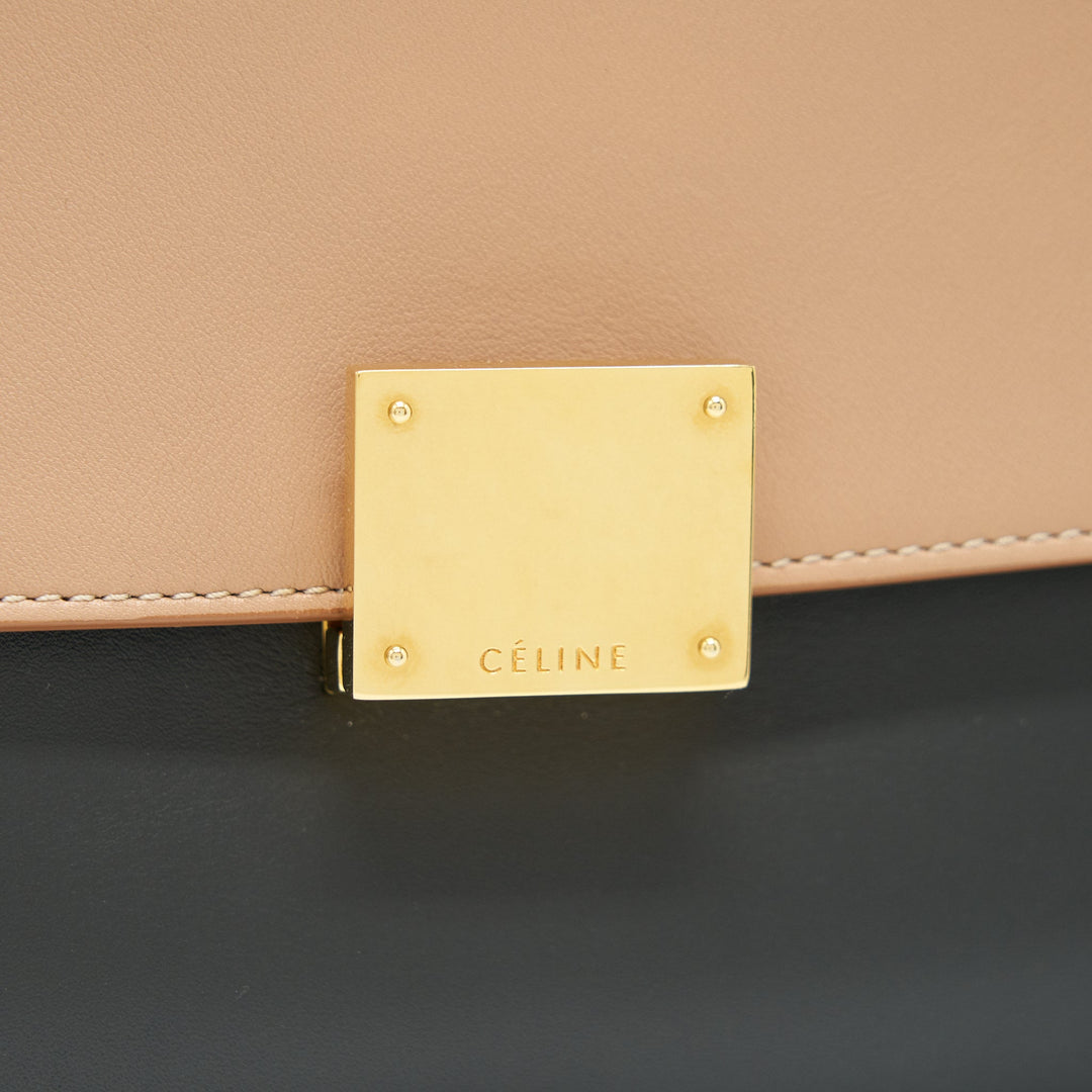 Top Quality Celine SMALL TRAPEZE BAG MULTI COLOuR BEIGE/ BLACK/ PINK BEIGE