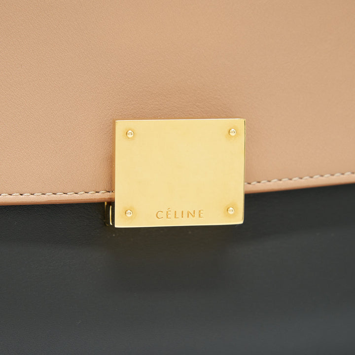 Top Quality Celine SMALL TRAPEZE BAG MULTI COLOuR BEIGE/ BLACK/ PINK BEIGE