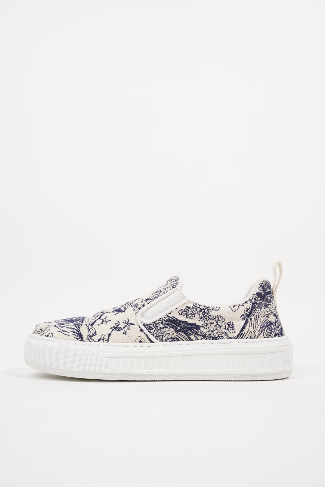 Christian Dior Womens Toile De Jouye Slip On Sneaker Off White Blue EU 39.5 / UK 6.5