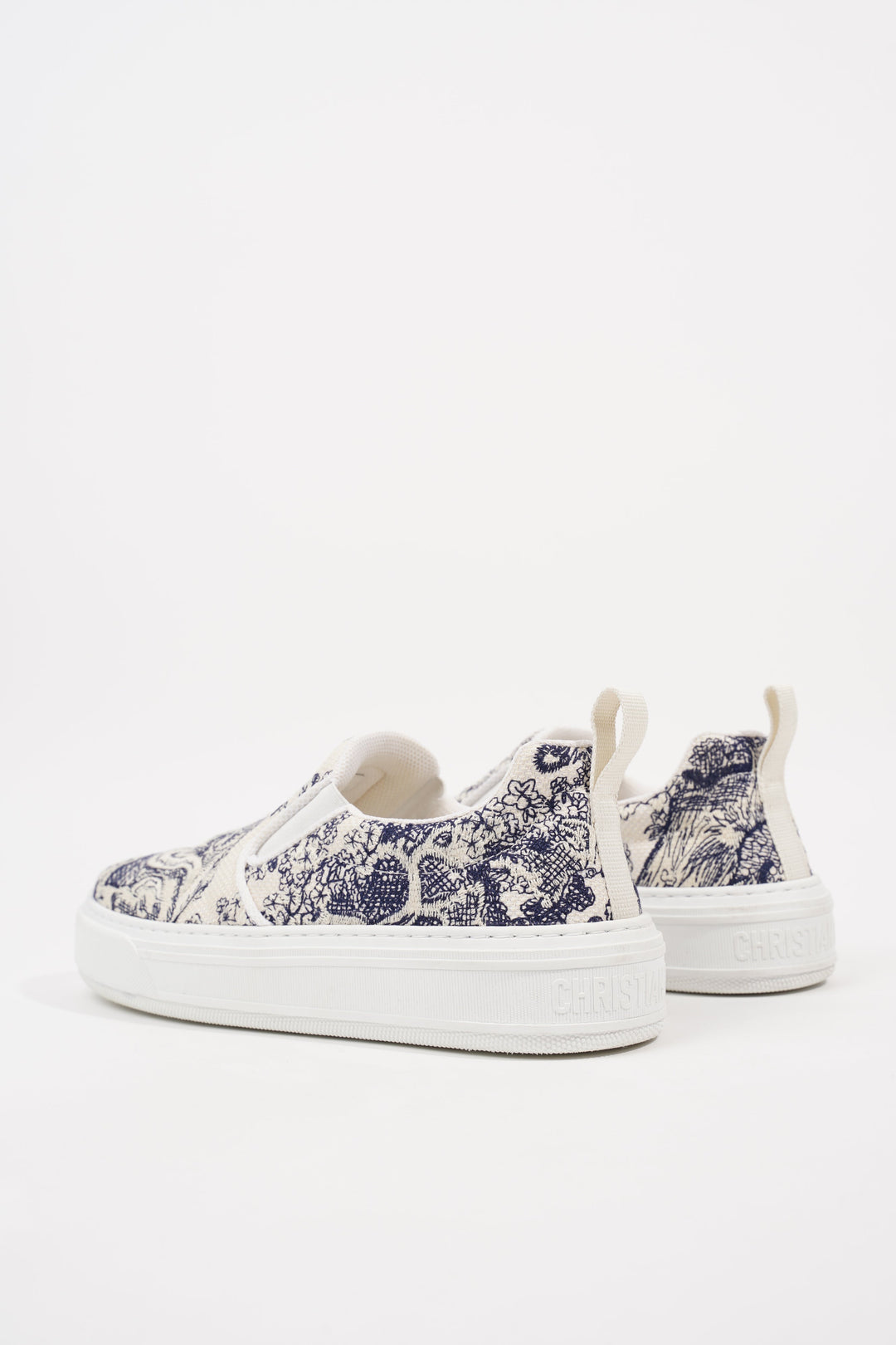 Christian Dior Womens Toile De Jouye Slip On Sneaker Off White Blue EU 39.5 / UK 6.5