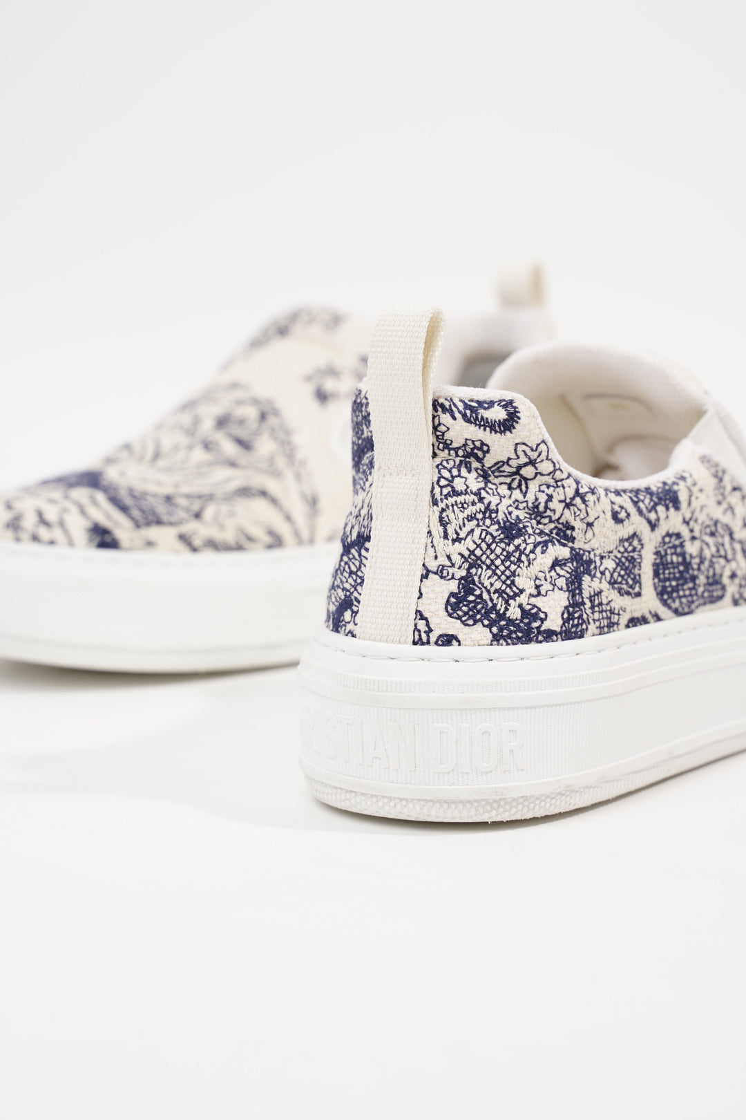Christian Dior Womens Toile De Jouye Slip On Sneaker Off White Blue EU 39.5 / UK 6.5