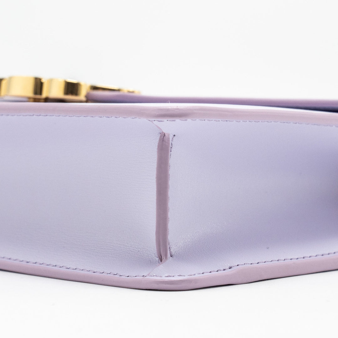 Top Quality Celine Triomphe Wallet on Chain Margo Shiny Calfskin Light Lavender