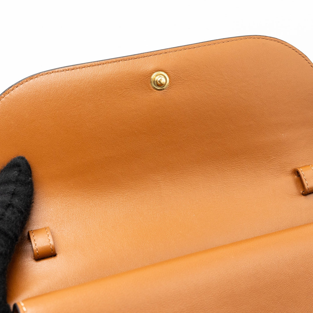Top Quality Celine wallet on strap triomphe canvas / lambskin tan
