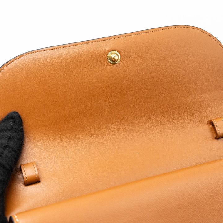 Top Quality Celine wallet on strap triomphe canvas / lambskin tan