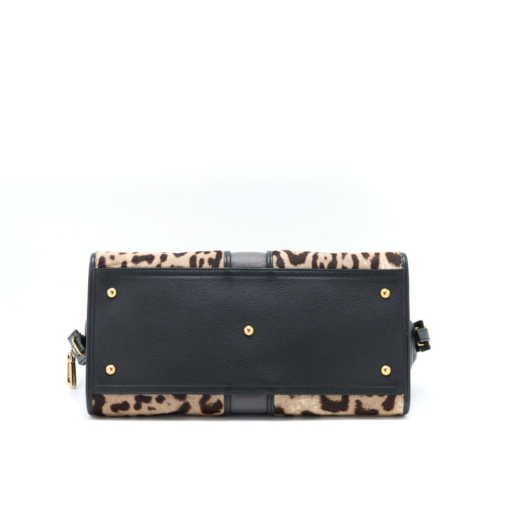 Saint Laurent Cabas Chyc Tote Bag Animal Print Horsehair/Calfskin Black GHW