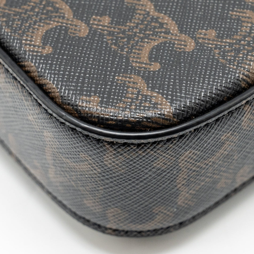 Celine Triomphe Shouder Bag Triomphe Canvas / Calfskin Tan