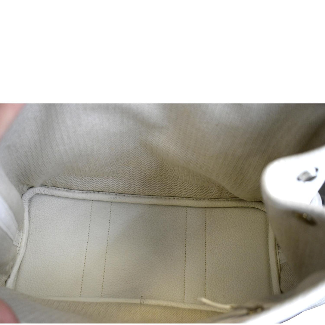 Top quality Hermes Garden Party Leather Tote Bag White