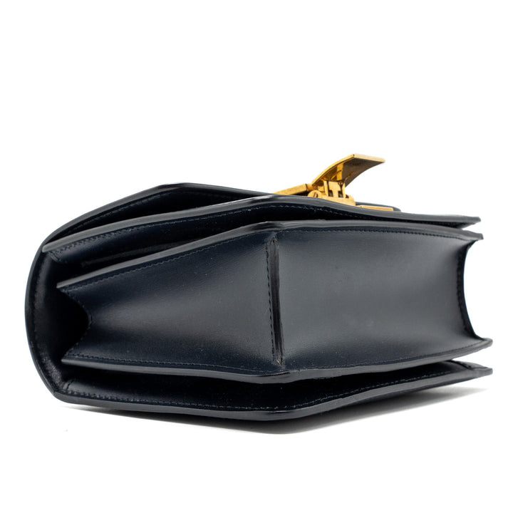 Celine mini box bag calfskin dark blue