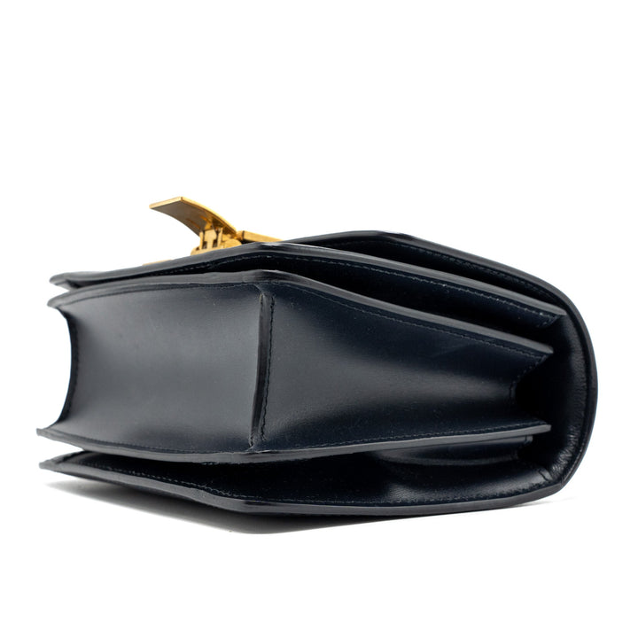 Celine mini box bag calfskin dark blue