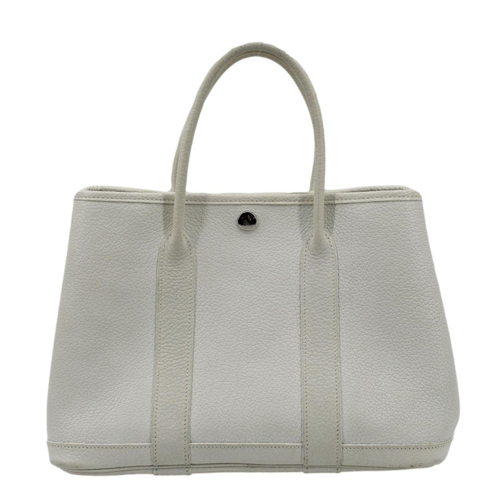 Top quality Hermes Garden Party Leather Tote Bag White