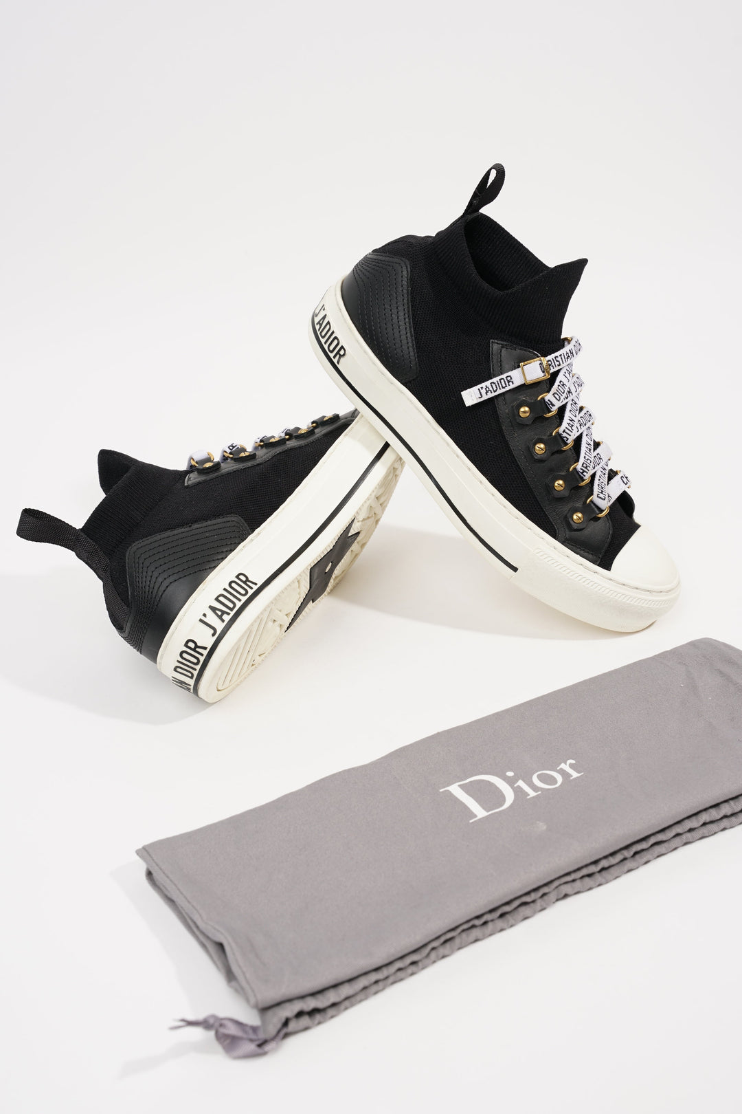 Christian Dior Womens Walk n' Dior Black White EU 37 / UK 4