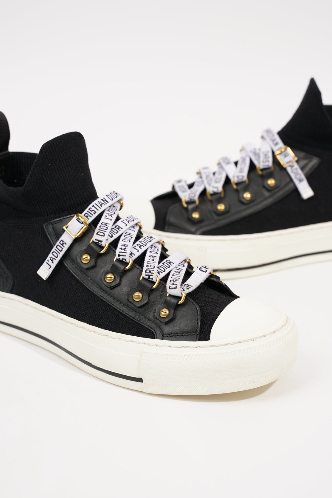 Christian Dior Womens Walk n' Dior Black White EU 37 / UK 4