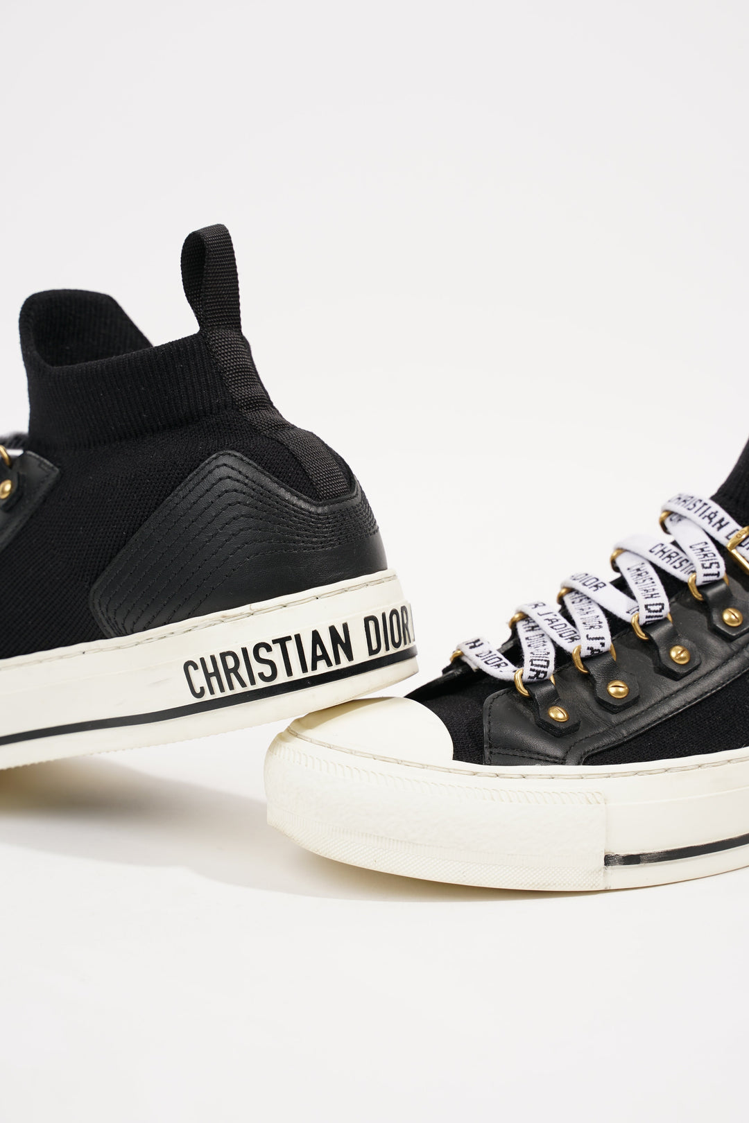 Christian Dior Womens Walk n' Dior Black White EU 37 / UK 4