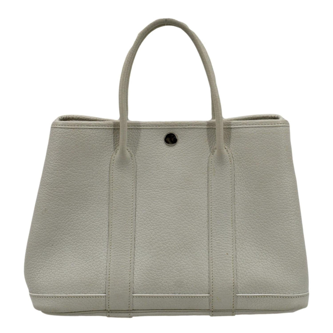 Top quality Hermes Garden Party Leather Tote Bag White