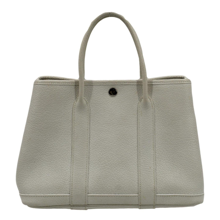 Top quality Hermes Garden Party Leather Tote Bag White