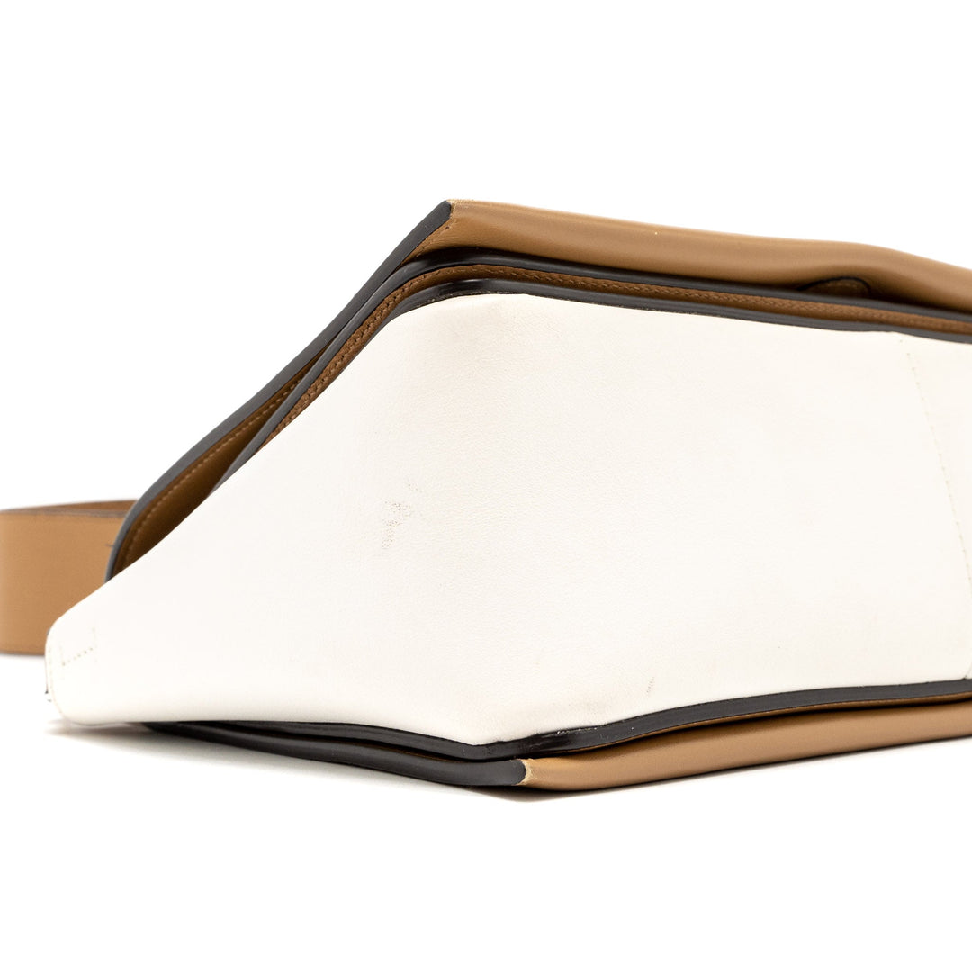 Celine Frame Bag Calfskin Cream/Brown Brushed