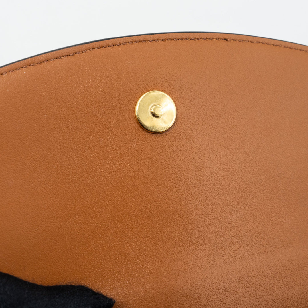 Celine Clutch On Strap Tabou Triomphe Canvas/ Calfskin Tan