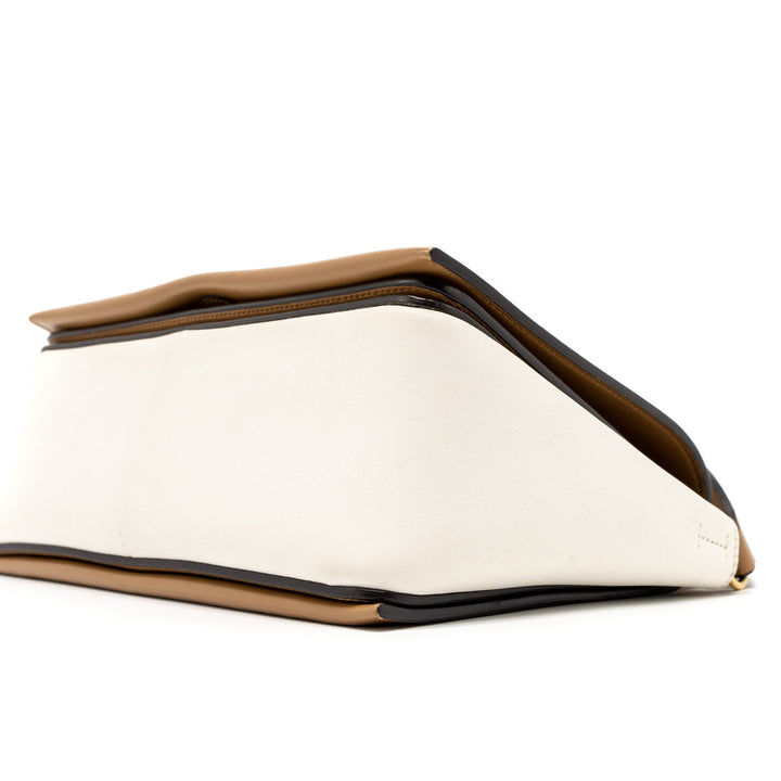 Celine Frame Bag Calfskin Cream/Brown Brushed