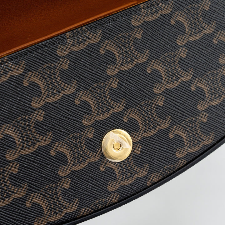 Celine Clutch On Strap Tabou Triomphe Canvas/ Calfskin Tan