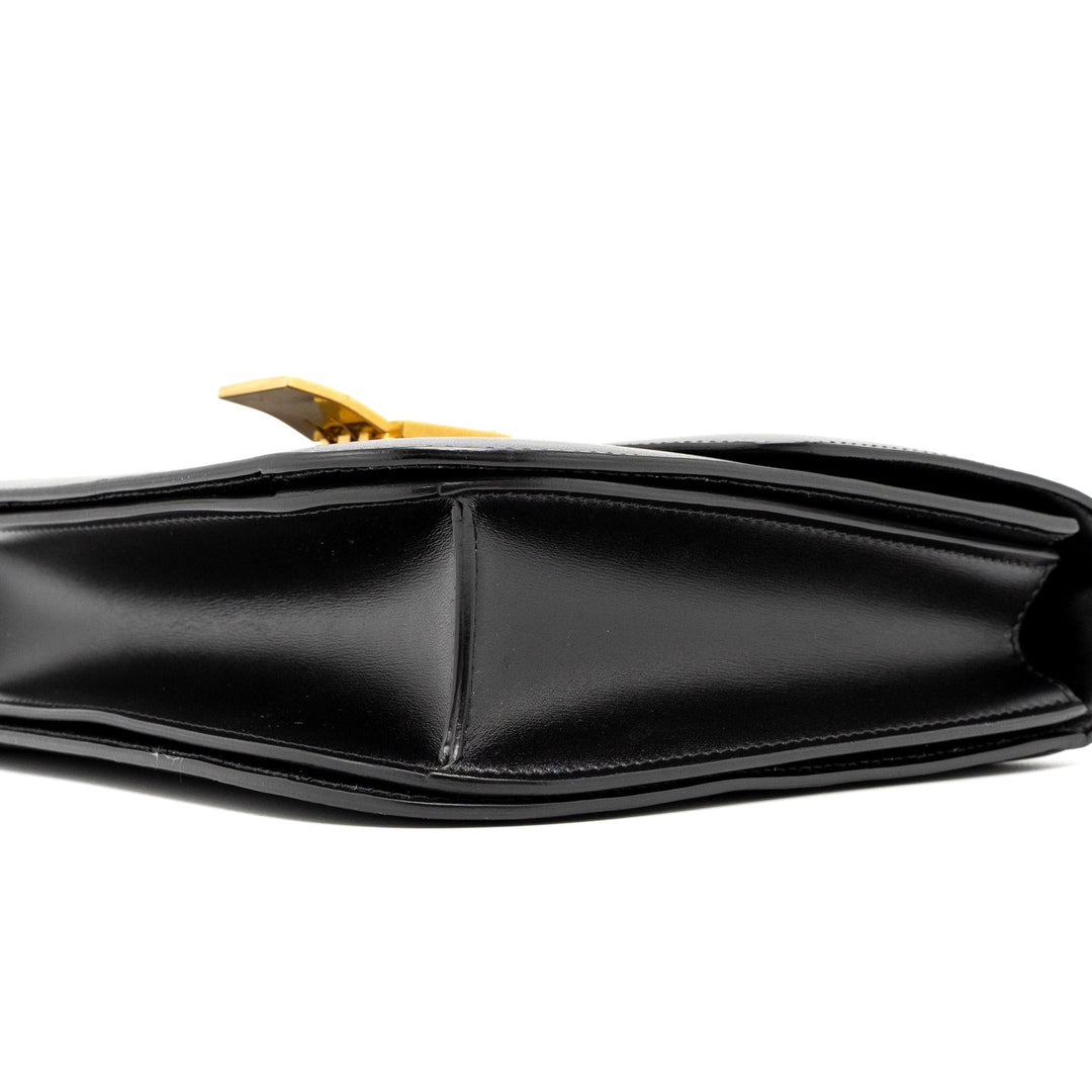 Celine Medium Classic Box Calfskin Black Brushed