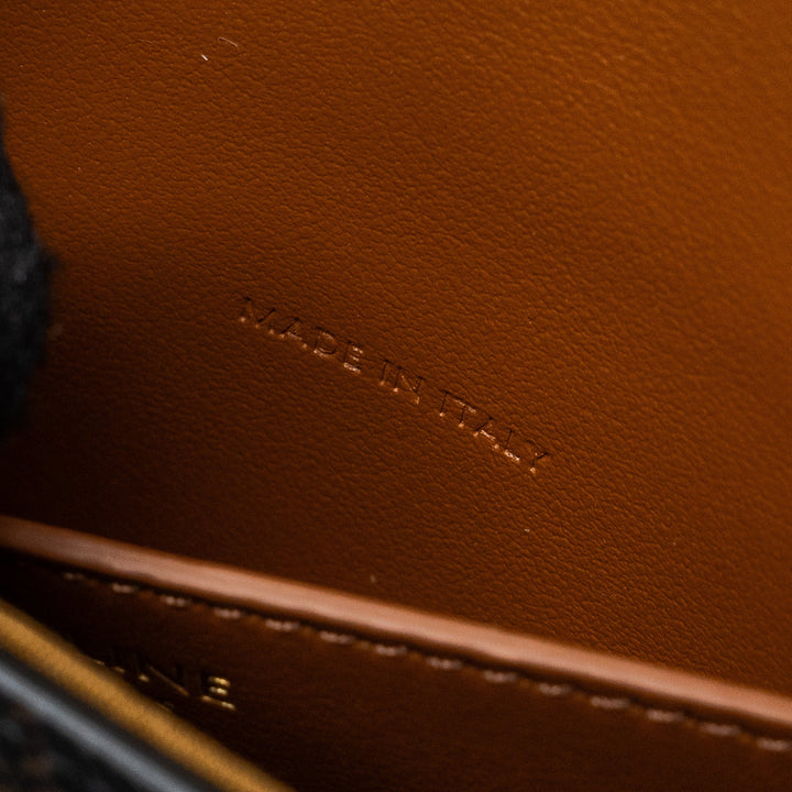 Celine Clutch On Strap Tabou Triomphe Canvas/ Calfskin Tan