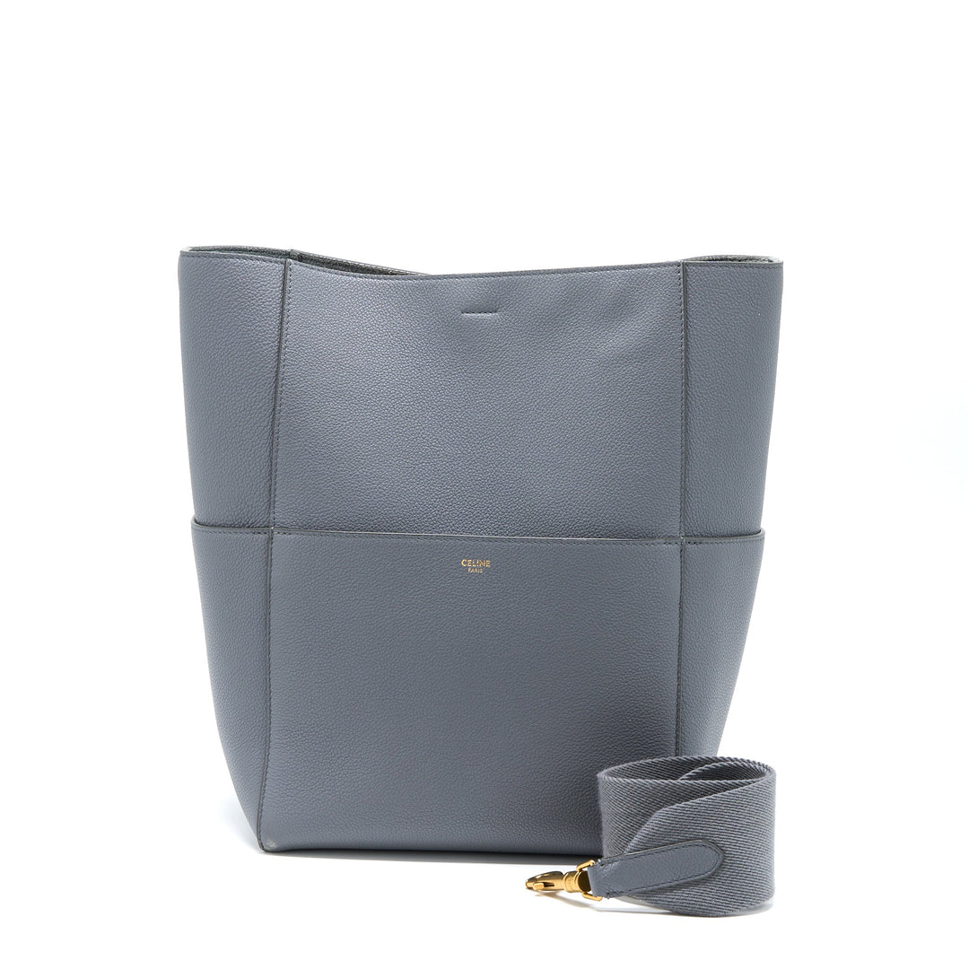Top Quality Celine Sangle Bucket Bag Calfskin Grey