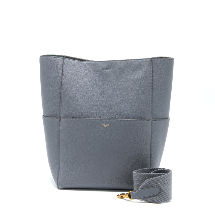Top Quality Celine Sangle Bucket Bag Calfskin Grey