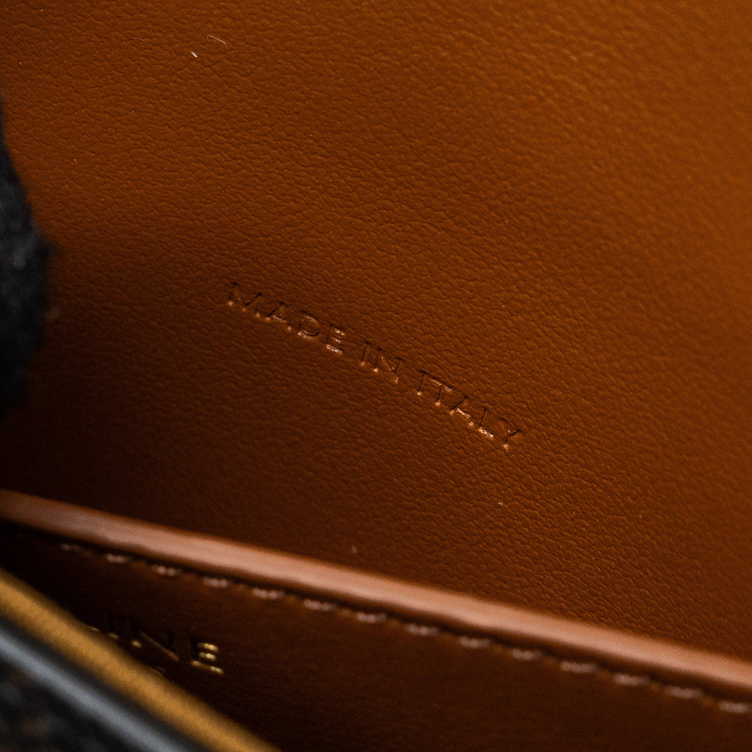 Celine Clutch On Strap Tabou Triomphe Canvas/ Calfskin Tan