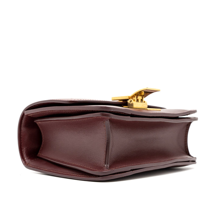 Celine Mini Box Calfskin Burgundy Brushed