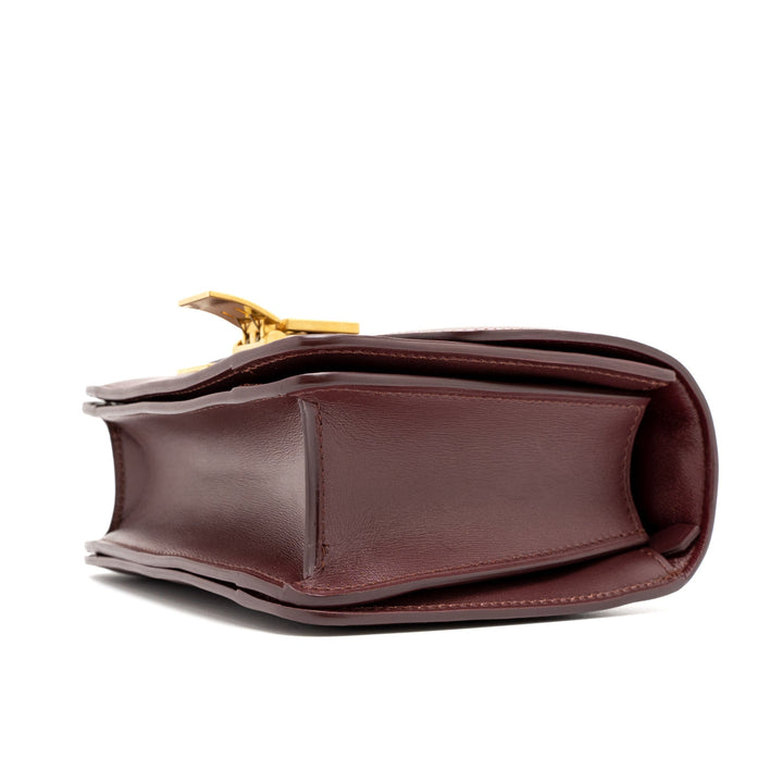 Celine Mini Box Calfskin Burgundy Brushed