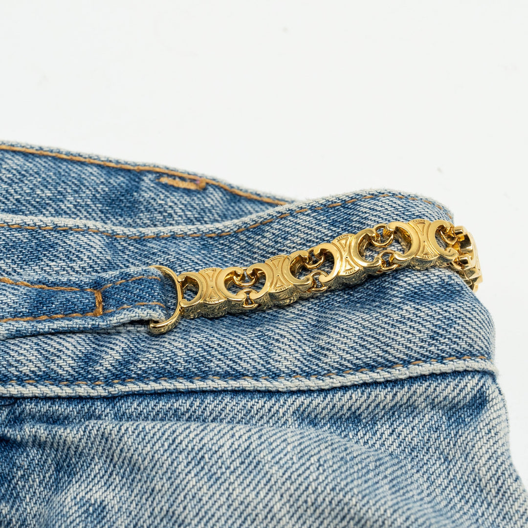 Celine Size 25 Margaret Gourmettes Jeans Cotton in Union Wash Denim Blue