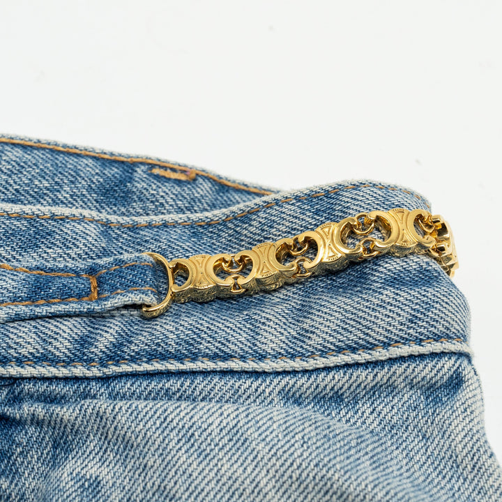 Celine Size 25 Margaret Gourmettes Jeans Cotton in Union Wash Denim Blue