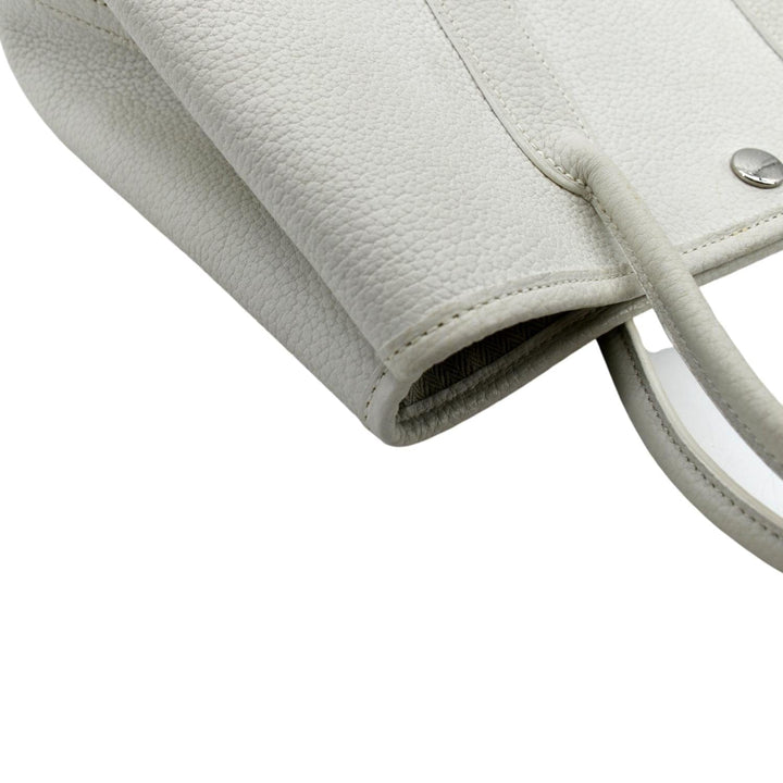 Top quality Hermes Garden Party Leather Tote Bag White