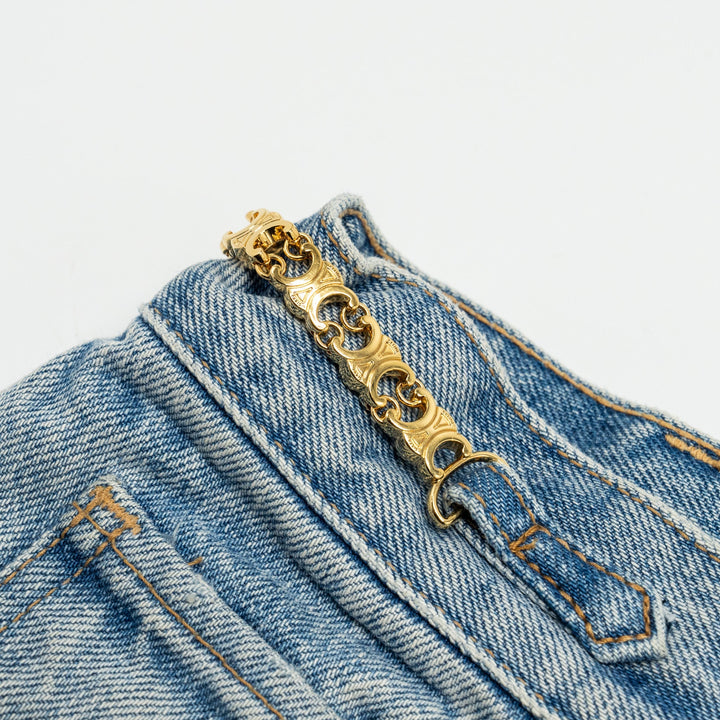 Top Quality Celine Size 25 Margaret Gourmettes Jeans Cotton in Union Wash Denim Blue