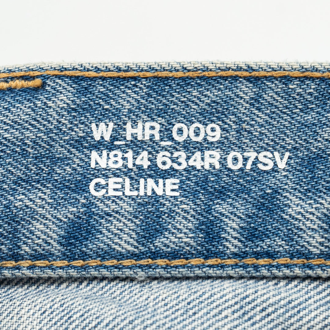 Top Quality Celine Size 25 Margaret Gourmettes Jeans Cotton in Union Wash Denim Blue