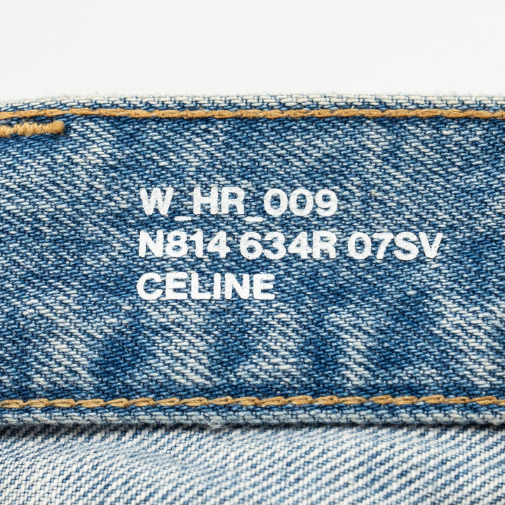 Top Quality Celine Size 25 Margaret Gourmettes Jeans Cotton in Union Wash Denim Blue