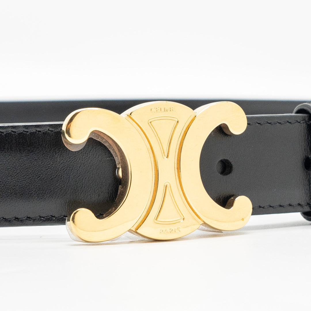 Top Quality Celine size 85 Medium Triomphe belt calfskin black