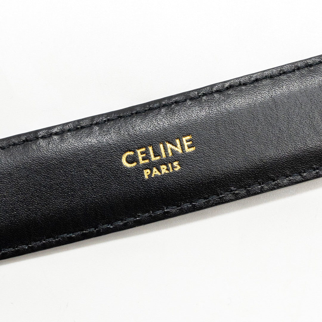 Top Quality Celine size 85 Medium Triomphe belt calfskin black