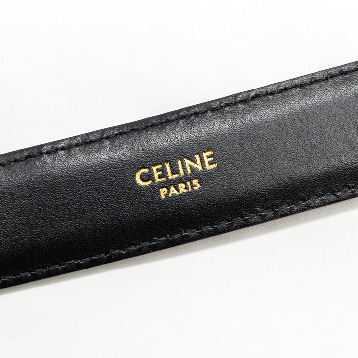 Top Quality Celine size 85 Medium Triomphe belt calfskin black