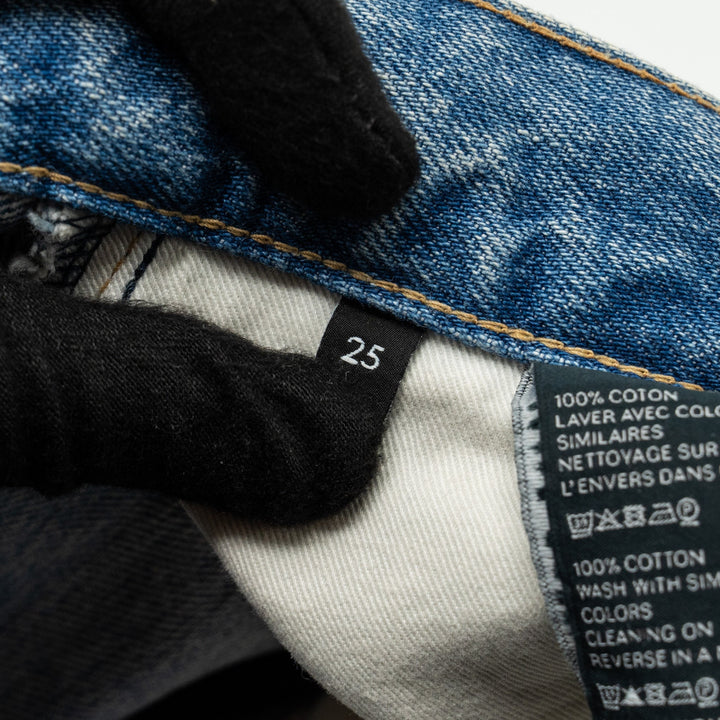 Top Quality Celine Size 25 Margaret Gourmettes Jeans Cotton in Union Wash Denim Blue