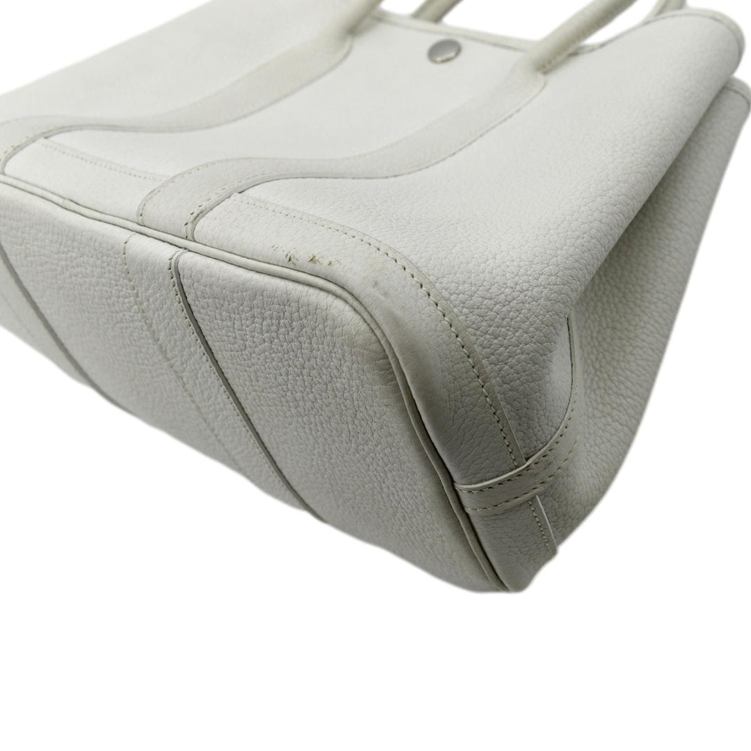 Top quality Hermes Garden Party Leather Tote Bag White