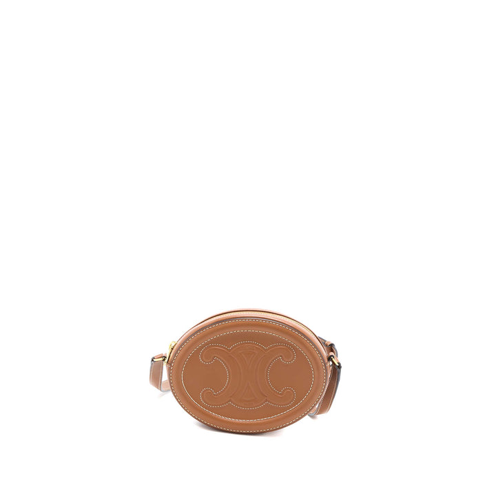 Celine Crossbody Oval Purse Cuirass Triomphe Smooth Calfskin Tan