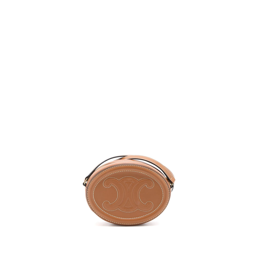 Celine Crossbody Oval Purse Cuirass Triomphe Smooth Calfskin Tan