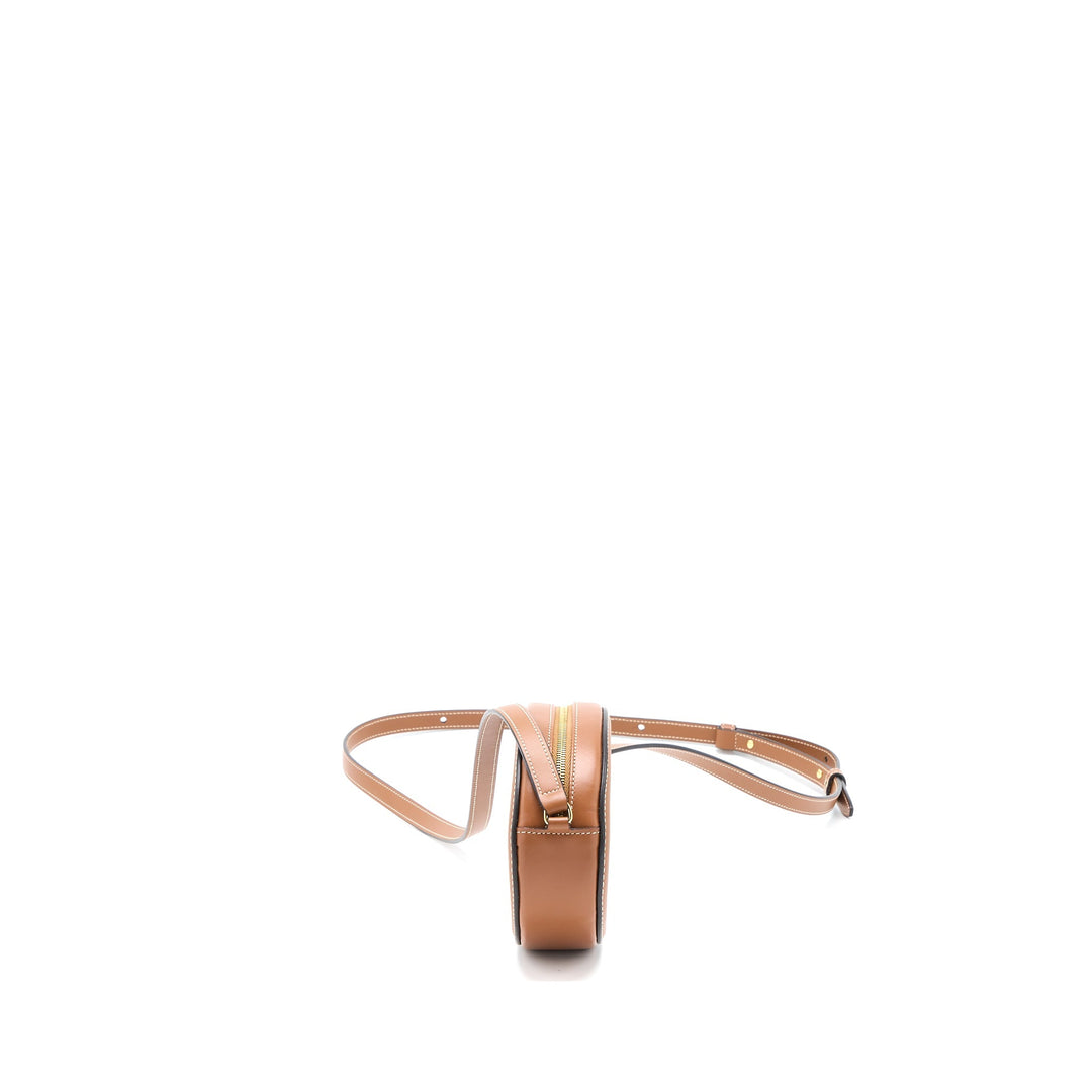 Celine Crossbody Oval Purse Cuirass Triomphe Smooth Calfskin Tan