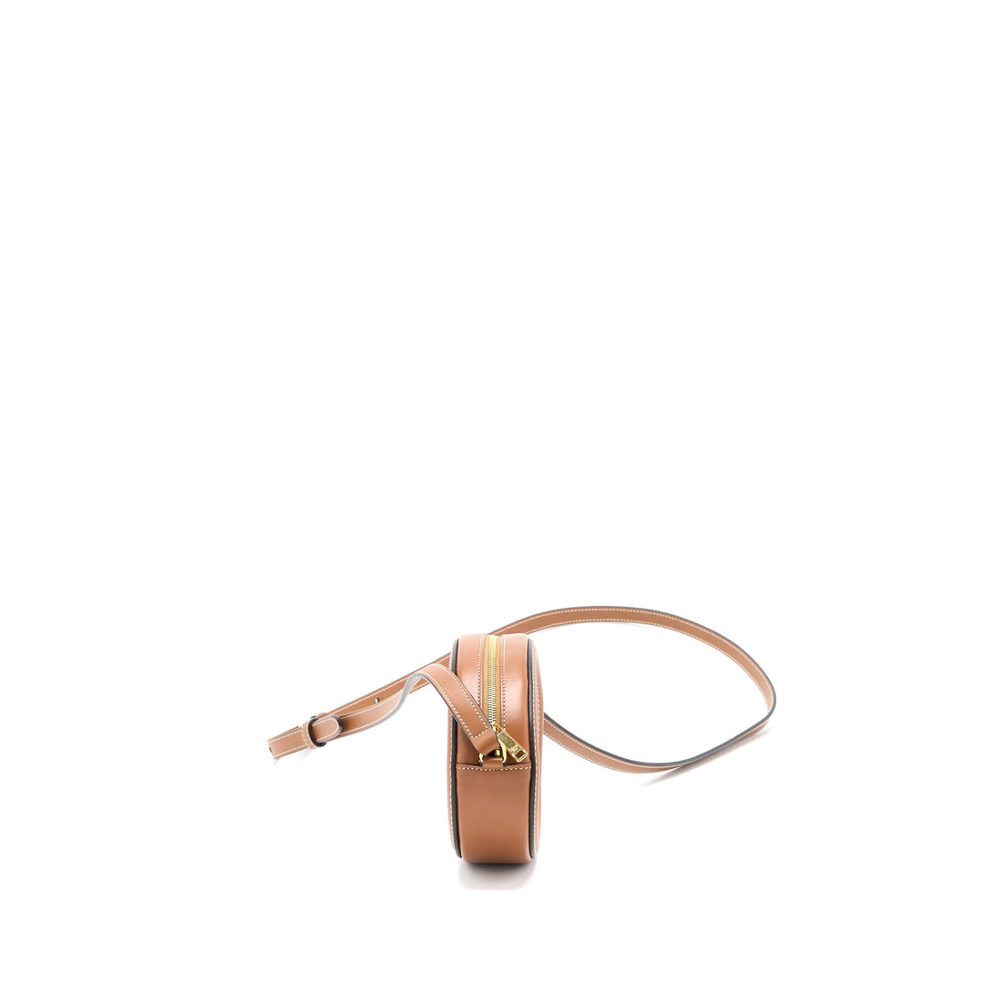 Celine Crossbody Oval Purse Cuirass Triomphe Smooth Calfskin Tan