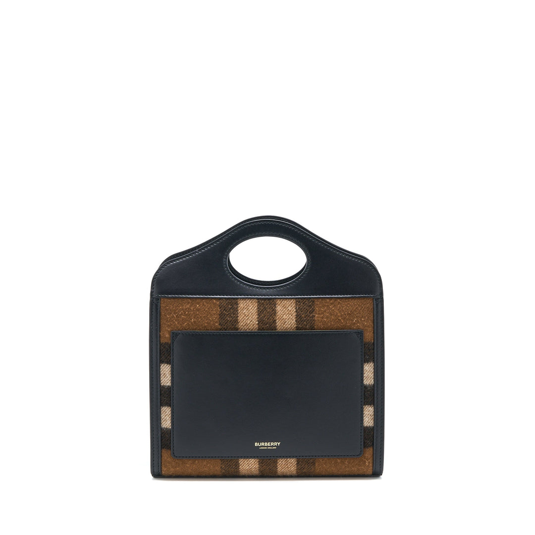 Burberry Check Pocket Bag Cashmere/ Leather GHW