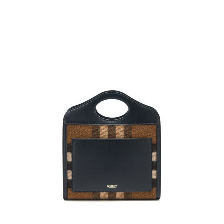 Burberry Check Pocket Bag Cashmere/ Leather GHW