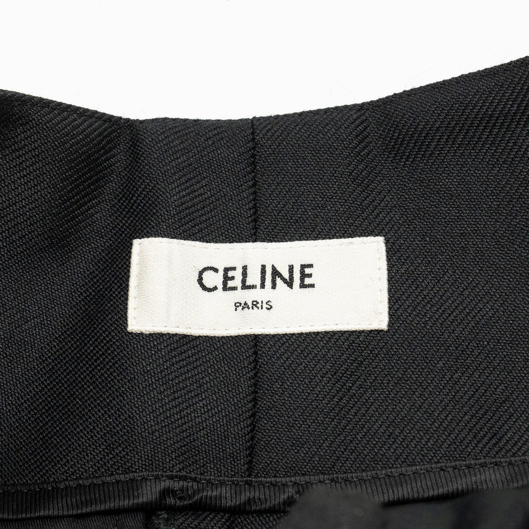 Top Quality Celine Size 34 Pantalon Margaret Gabardine Straight Pants Wool/Mohair Black