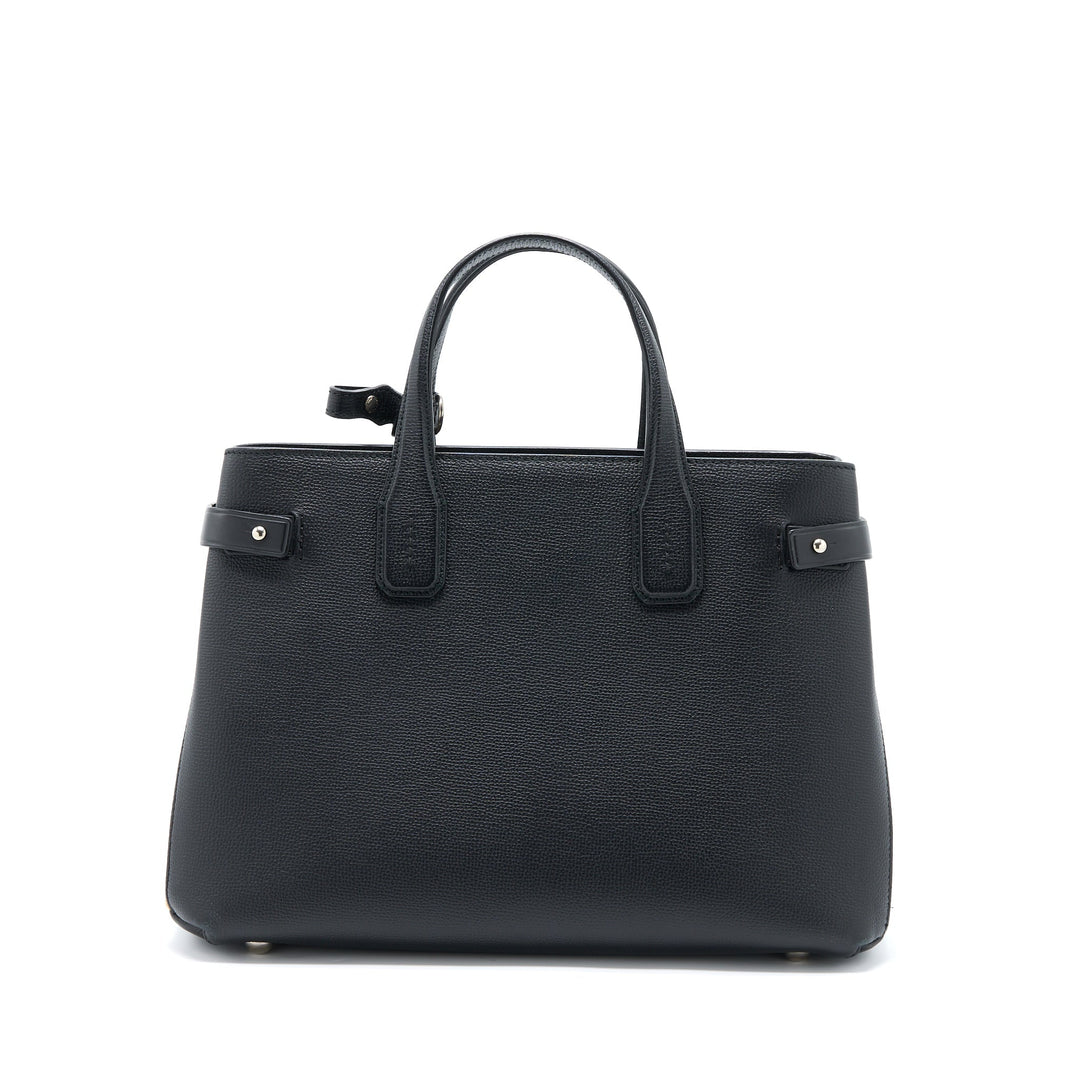 Burberry The Medium Banner Bag Calfskin Black/Multicolour SHW