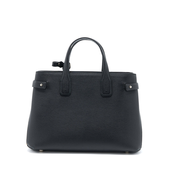 Burberry The Medium Banner Bag Calfskin Black/Multicolour SHW